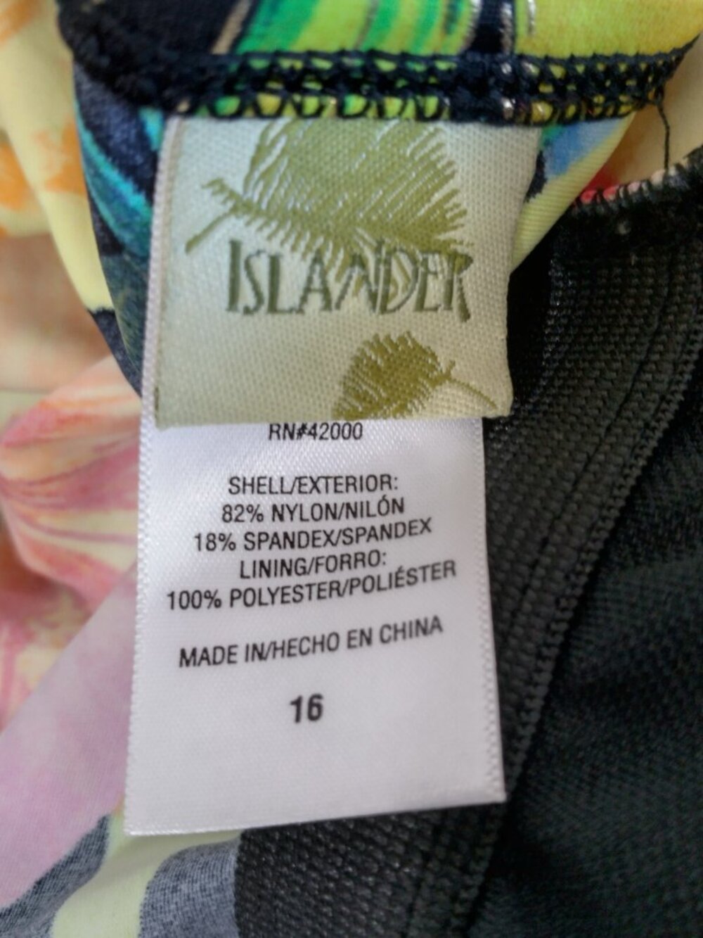 Islander Vintage Swimsuit Size 16 Faux Wrap Tropical Floral Swim Swimming - Picture 15 of 16
